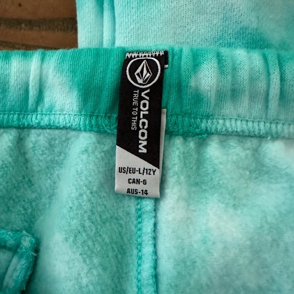 Volcom Girl Size L Green Tie Dye Sweatpants - Picture 3 of 4